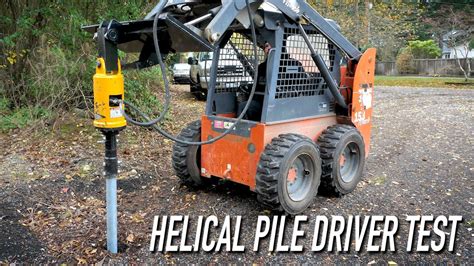 helical pier driver for skid steer|pile drives for skid steer.